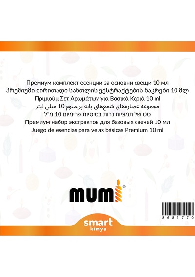 Premium Temel Mum Esans Seti 12 Parça Şeffaf