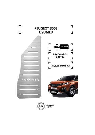 Peugeot 3008 Ayak Dinlendirme Pedalı Krom Ayak Dayama Pedalı