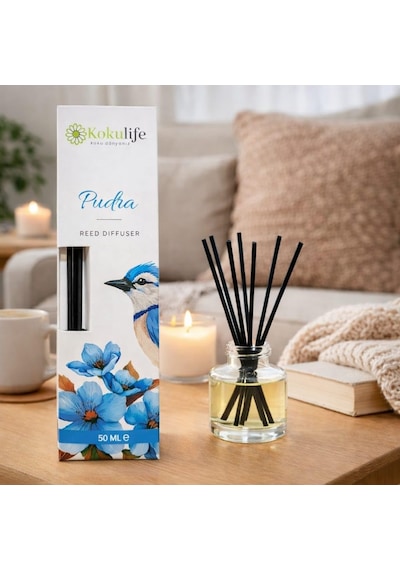 Pudra Koku Çubuklu Oda Kokusu Reed Diffuser 50 Ml Uzun Süre Kalıcı Ev Ofis Salon Yatak Odası Dekoratif Ortam Kokula Abundance Prosperity