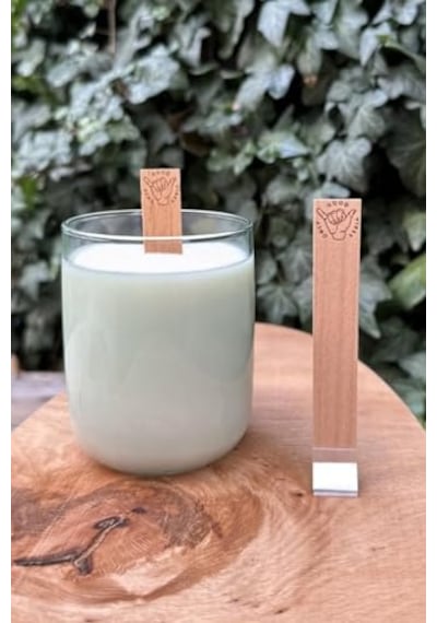 Ayrex Rufus Concept Ahşap Mum Fitili Only Good Vibes Yazılı Fitil + Yapışkanlı Sehpa - 10 Adet Diğer
