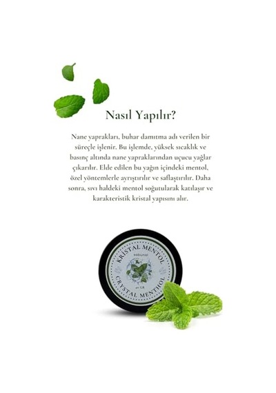 Ayrex Saf Kristal Mentol 40 Gr Sauna, Difüzör, Buhar Banyo, Kozmetik, Aromaterapi Doğal Ferahlatıcı Mentol