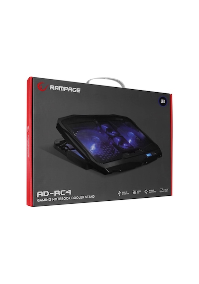 Rampage AD-RC4 Mavi Ledli 15" - 17" Notebook Laptop Soğutucu Stand
