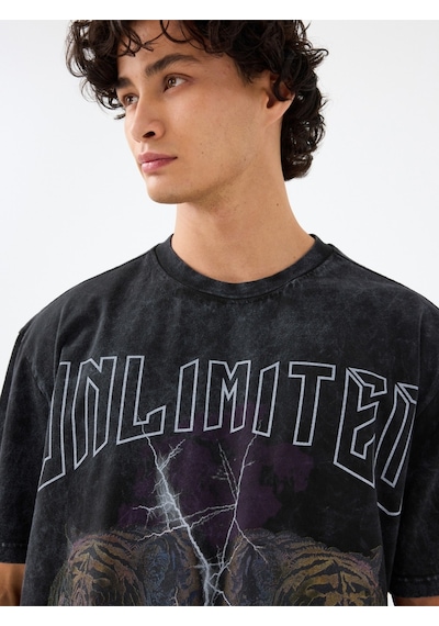 Loose Fit Erkek Tshirt K.kol Gri