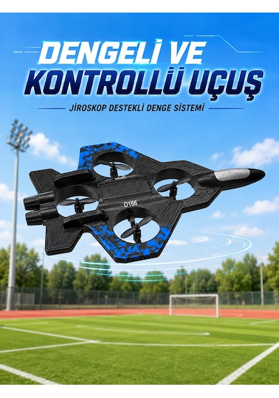 Savaş Uçağı Tasarımlı Drone 2.4g Uzaktan Kumandalı 360 Takla Jiroskop Tek Tuş Kalkış İniş - Lisinya