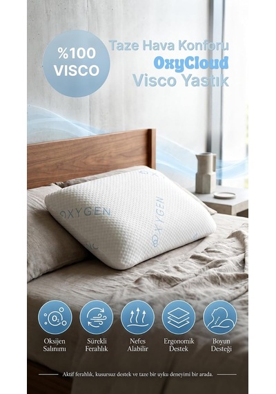 Oxycloud%100 Visco Ortopedik Yastık 40x60+15 Genel