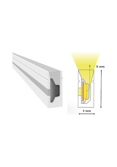 12 Volt 4x8 Mm Günışığı 3000 K Mobilya Gömme Neon Led 50 Metre Ip65