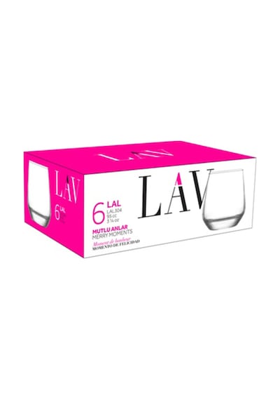 Lav Lal Cam Likör Bardağı 6'lı 95 ml (Şerbet Bardağı , Mini Tatlı Servis )