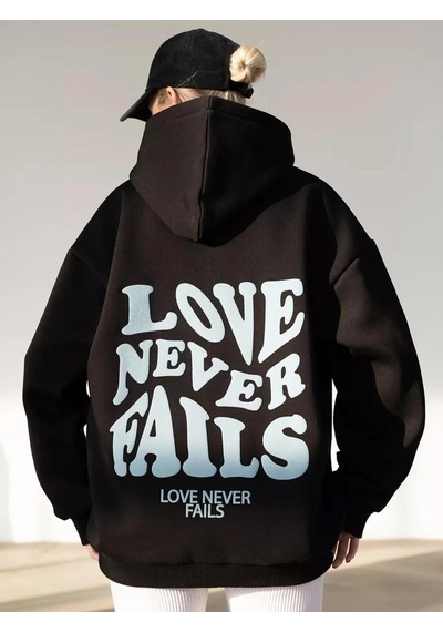 Startmore Unisex Love Never Fails Sweatshirt Siyah Siyah