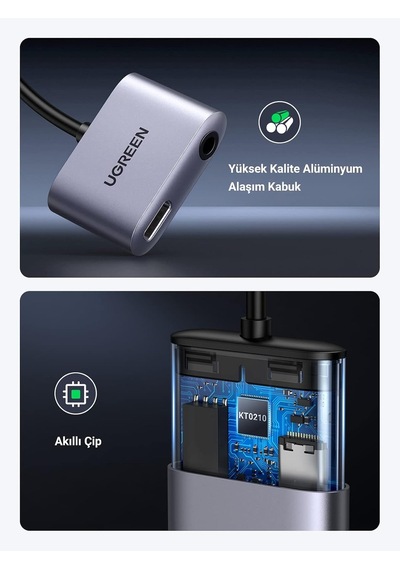 Usb C - 3.5mm Kulaklık Jakı Ses Adaptörü Ve Şarj Cihazı Dac Tip C - Aux Kulaklık Ayırıcı İpad Pro 2021/2020, İpad Air 4, İpad Mini 6, Galaxy S21 Ultra S20 Fe Note20 Tab S7+ İle Uyumlu