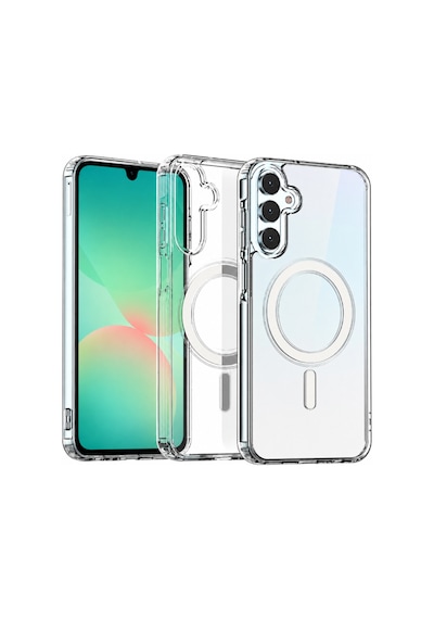 Samsung Galaxy Uyumlu A26 5g  Yumuşak Magsafe Kablosuz Şarj Destekli Şeffaf Kılıf Kamera İçin Yükseltilmiş Çerçeve