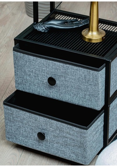 Dekoratif Siyah Metal Kitaplık 5 Raflı 2 Çekmeceli Komidin Çok Amaçlı Stand Organizer Diğer Dekoratif Siyah Metal Kitaplık 5 Raflı 2 Çekmeceli Komidin Çok Amaçlı Stand Organizer Diğer