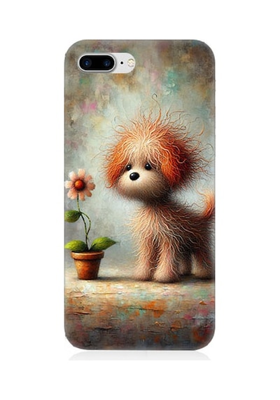 Apple Uyumlu iPhone   8 Plus Sevimli Köpek Desenli Silikon Kılıf