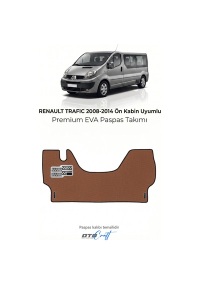 Otocraft Renault Trafic 2008-2014 Uyumlu Taba Turuncu 3d Havuzlu Eva Ön Kabin Paspası Tek Parça Araca Özel