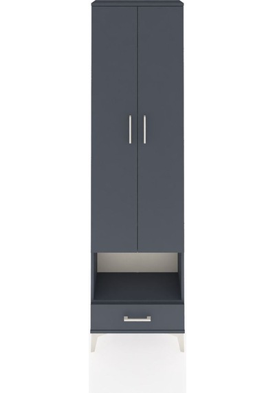 Arges Dolap 5 Raflı Tek Çekmeceli Tek Askılı 60x30x221 Antras... Antrasit