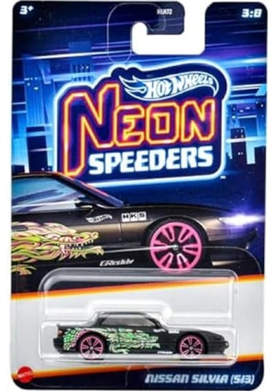Hot Wheels Neon Yarışlar Temalı Arabalar Jby94 Neon Speeders Nissan Silvia S13 Çok Renkli