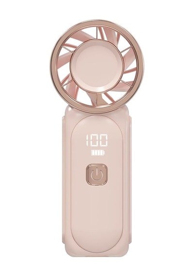 Fs-24 Dijital Ekranlı Taşınabilir Mini Turbo Fan 6 Kademeli Yüksek Hızlı El Vantilatörü, 3000mah Şarj Edilebilir Batarya, Lcd Göstergeli Ultra Hafif Cep Fanı Beyaz, Fs-24