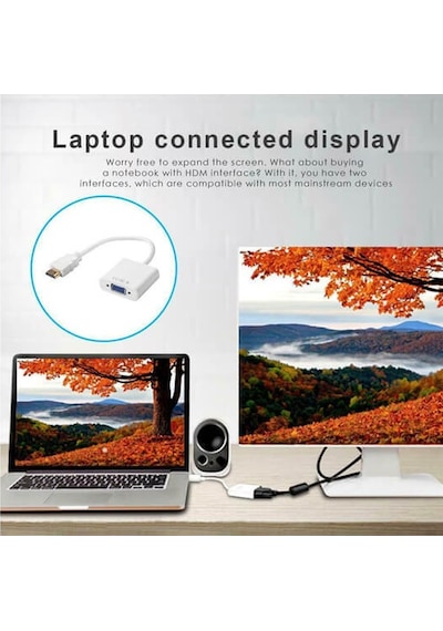 HDMI To Vga Görüntü Dönüştürücü Adaptör HDMI Vga Kablo