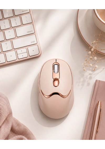 Hubrendy  Bluetooth Ve 2.4g Destekli Sessiz Kablosuz Mouse Şarjlı Tasarım