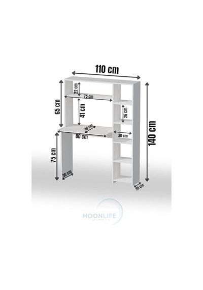 Duru Kitaplıklı Çalışma Masası Antrasit 120x60