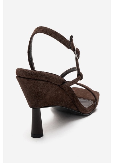 Luvishoes Jolene Kahverengi Süet Kadın Topuklu Ayakkabı