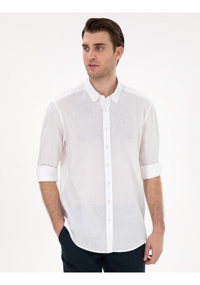 Pierre Cardin Erkek Beyaz Gömlek Desenli 50303388-vr013 Beyaz