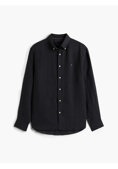 Tommy Hilfiger Pıgment Dyed Lı Solıd Rf Shırt Erkek Siyah Gömlek - Mw0mw41530