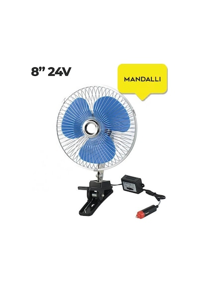 Sentinel Oto Vantilatör 24v 8 İnch Mandallı Çakmak Girişli