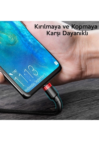 Baseus Cafule PD2.0 100W Flash USB Type-C Şarj Kablosu 2mt 20V 5
