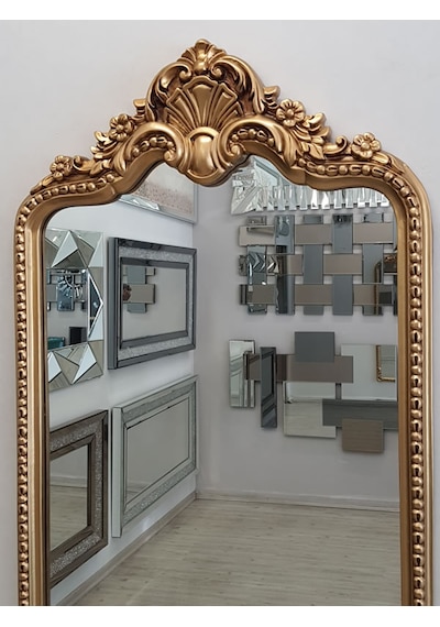 Ayna Denizi Princess Great Gold Model Altın Renk Dekoratif Boy Aynası Altın