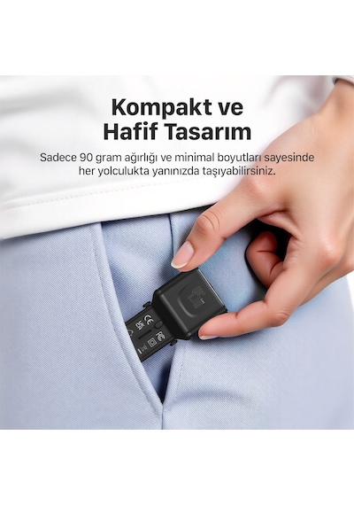 Xenon Smart Priz Dönüştürücü 45w Gan Hızlı Şarj, 200+ Ülke, 2x Usb-c, Pd Pps, Seyahat Adaptörü X6409