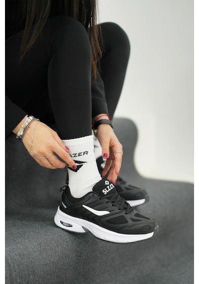 Papuçcity Slzr 03285 Unisex Günlük Spor Ayakkabı Siyah-Beyaz