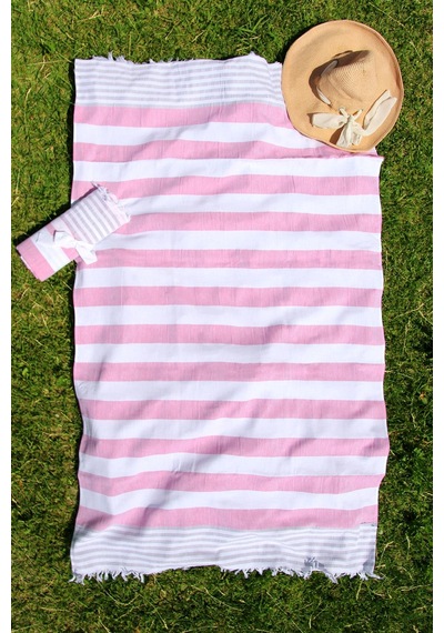 %100 Pamuk 90x160 Çizgili Peştemal / Plaj Multi