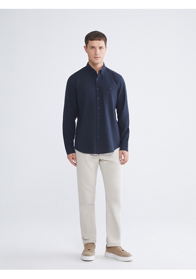 Lcwaıkıkı Classic Lacivert Regular Fit Uzun Kollu Erkek Gömlek