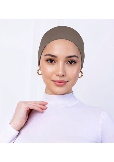 Alivascarf Kaymayan Silikonlu Bandana Bone Siyah - Kadın Tesettür Dikişsiz Kaymaz Geçme - Sportif Saç Bandı Sütlü Kahverengi