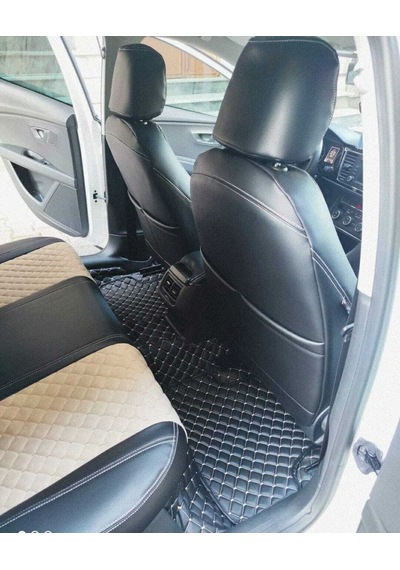 Seat Leon 13 20 Arası Arka Sırt 2 1. Arka Sırt Kolcaksız Model Krem Zemin Krem Nakışlı Taytüyü Deri