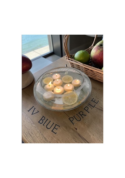 İv Blue Purple Homedecor 12li Beyaz Vanilya Kokulu Suda Yüzen Mum Beyaz