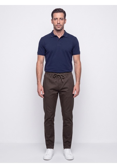 Kahverengi Belden Bağlamalı Dynamic Fit Erkek Jogger Pantolon Kahve