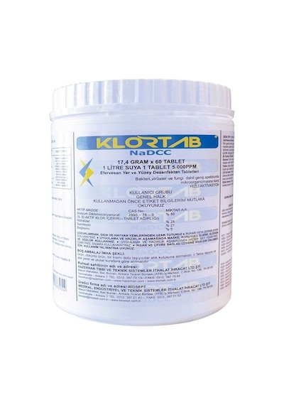 Klortab Nadcc Dezenfektan 17.4 G x 60 Tablet
