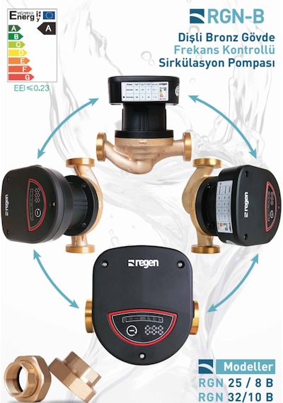 Regen Rgn-b 32/10 Bronz 150 Watt Frekans Konvertörlü Sirkülasyon Pompası 2" - 1 1/4" 8 M3 Debi - 10 Mss Basınç