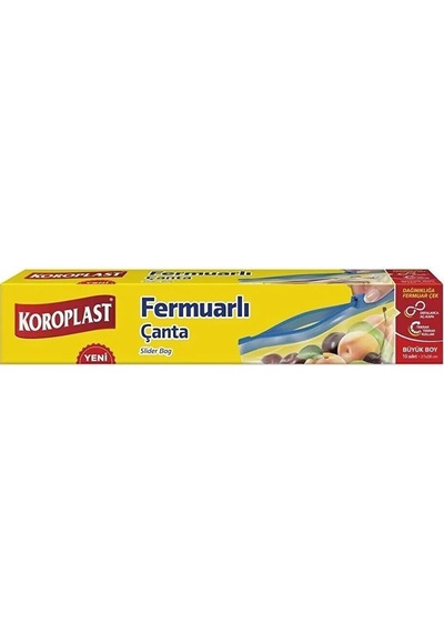 Koroplast Fermuarlı Poşet Büyük Boy 3 x 10'lu 27 x 28 CM