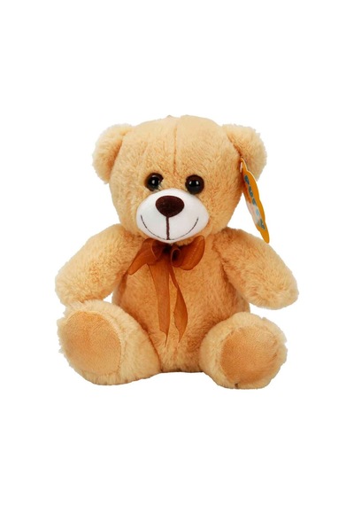 0998 Peluş Ayı Oturan Kurdeleli 21cm 2r Çok Renkli