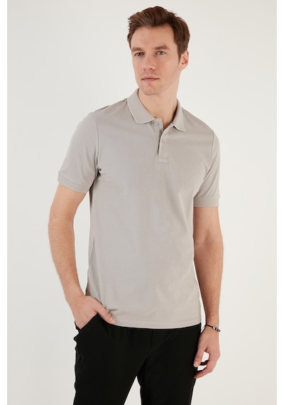 Buratti Pamuklu Regular Fit Düğmeli Erkek Polo Yaka T Shirt 5902739 Açık Gri