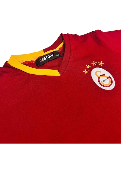 Gsstore Galatasaray Lisanslı Kırmızı Basic Çocuk Kişiye Özel T-shirt Ahşap Kutulu Kırmızı