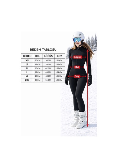 Gugus Kadın Kışlık İçi Şardonlu/polarlı Tulum Beyaz