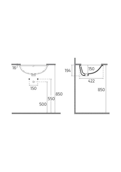 Isvea Soluzione Tezgah Altı Lavabo 52 CM