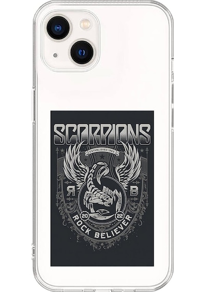 Apple Uyumlu iPhone 13 Mini Şeffaf Kılıf Scorpions Tasarımlı