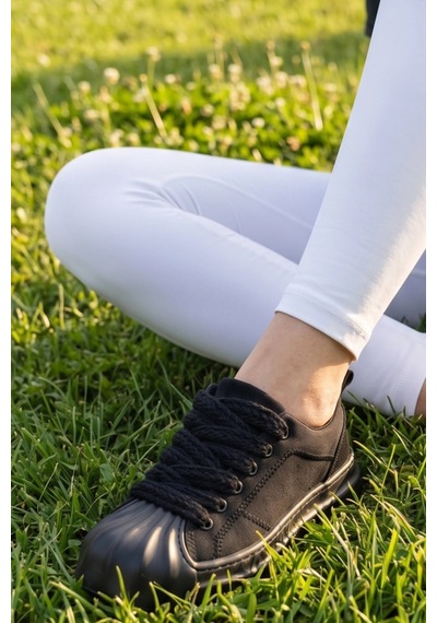 In Step Flay Kalın Bağcıklı Siyah Unısex Sneaker