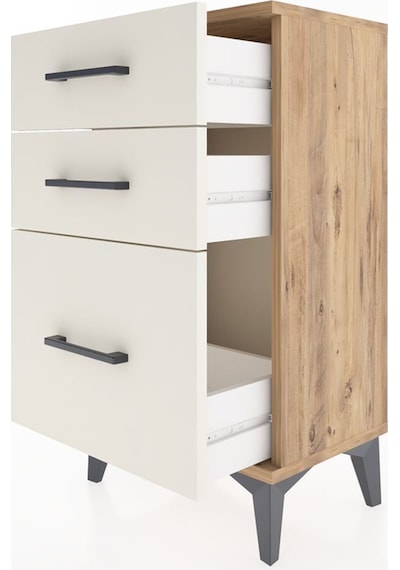 Arges Komodin 3 Çekmeceli 44x30x80 Çam-aytaşı Atlas Çam