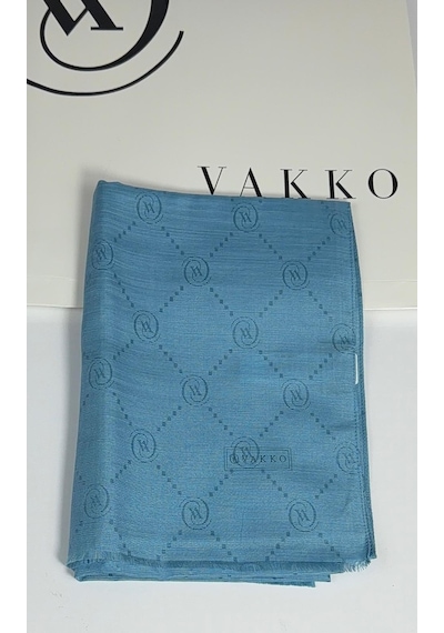 Pamuk İpek Şal - 68 X 200 - 6356 Bebe Mavisi