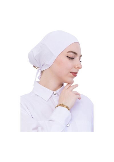 Modish Group Pratik Bone Pamuklu Tesettür İç Bone, Başörtüsü İçin Hazır Viskon Şapka, Namaz Günlük Kullanım İçin Beyaz